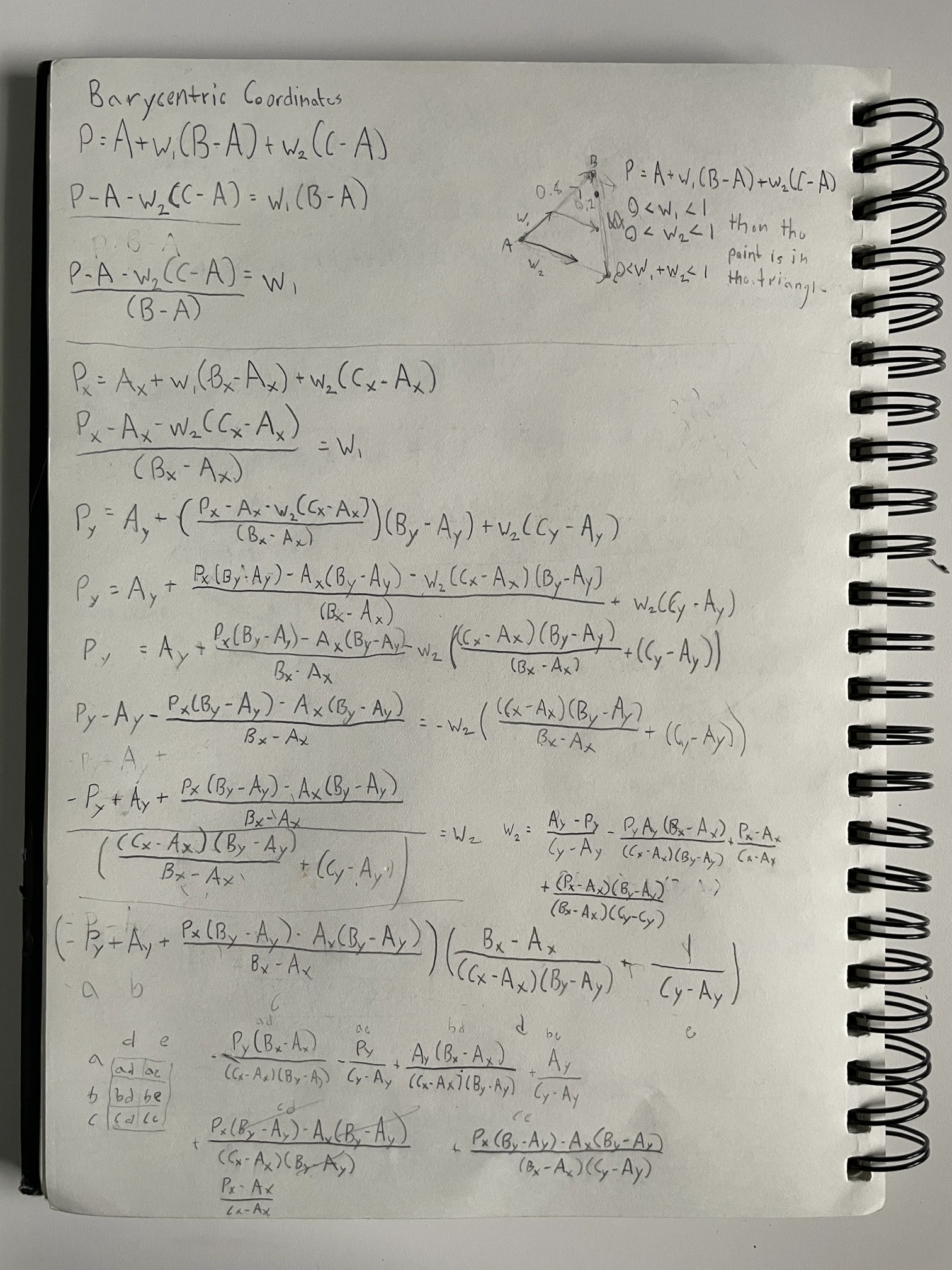 Triangle intersection math