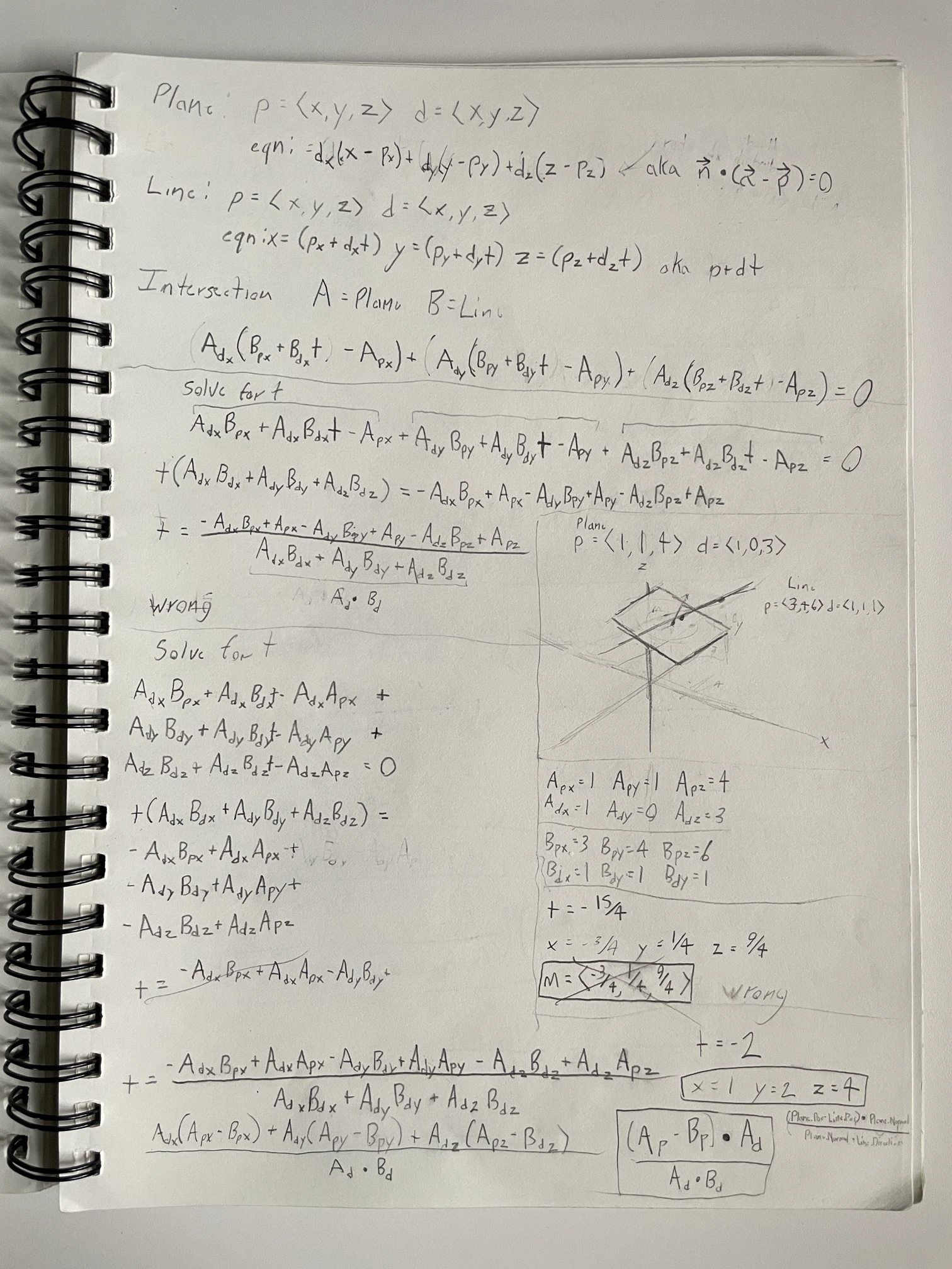 Triangle intersection math