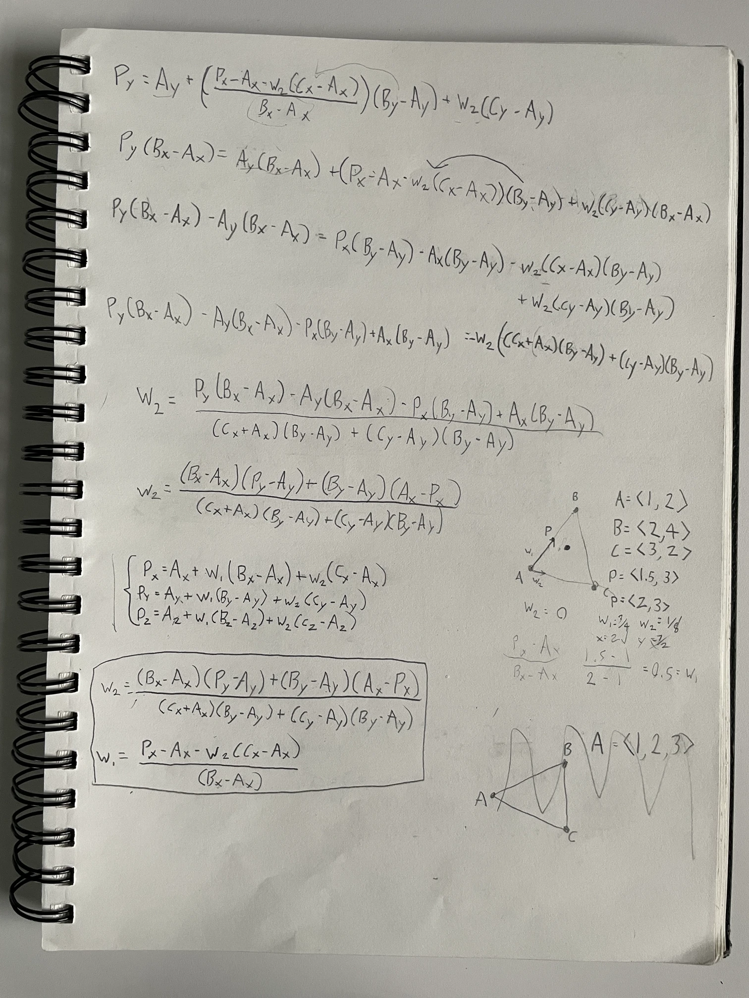Triangle intersection math