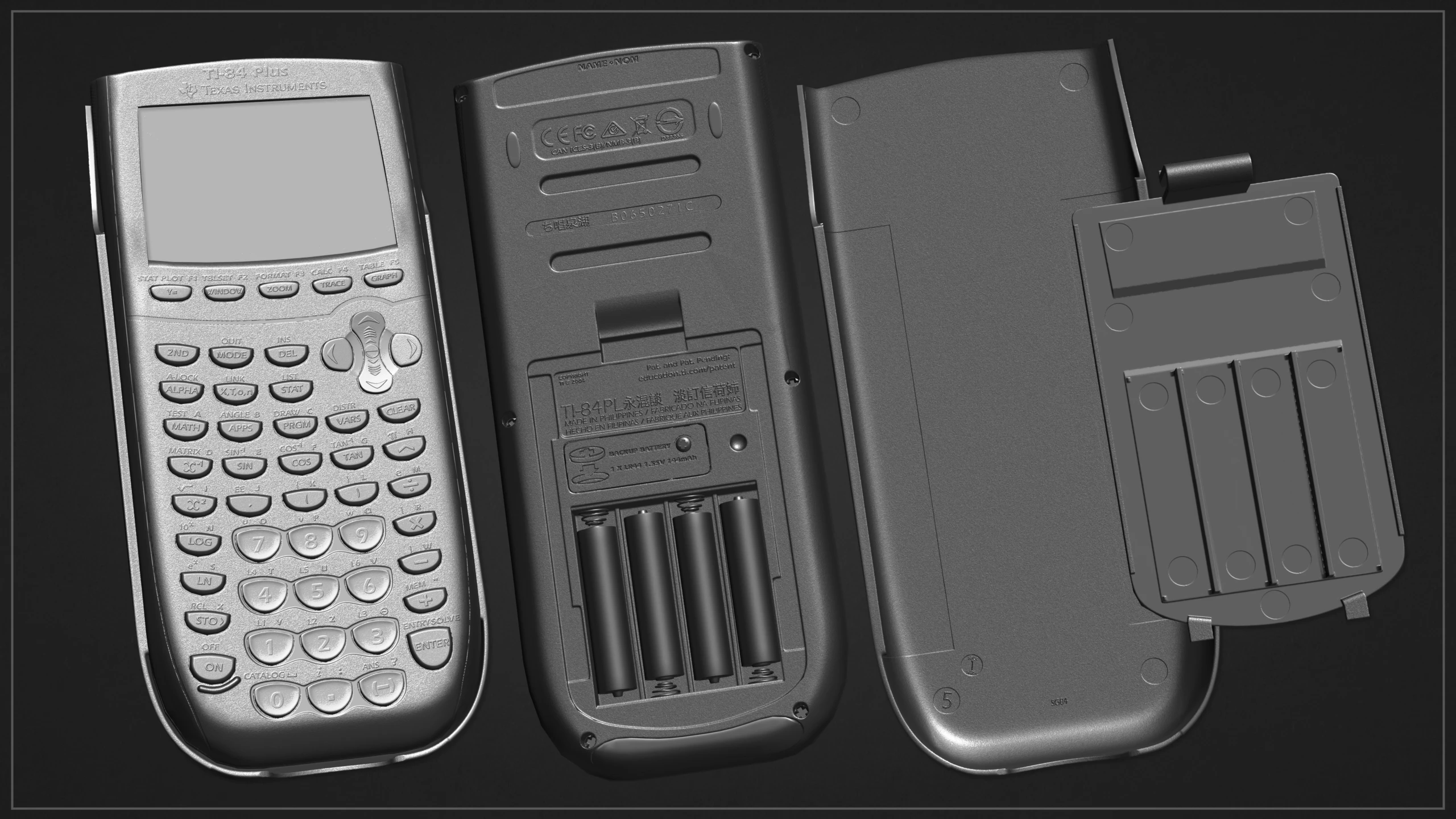 TI-84 calculator matcap render