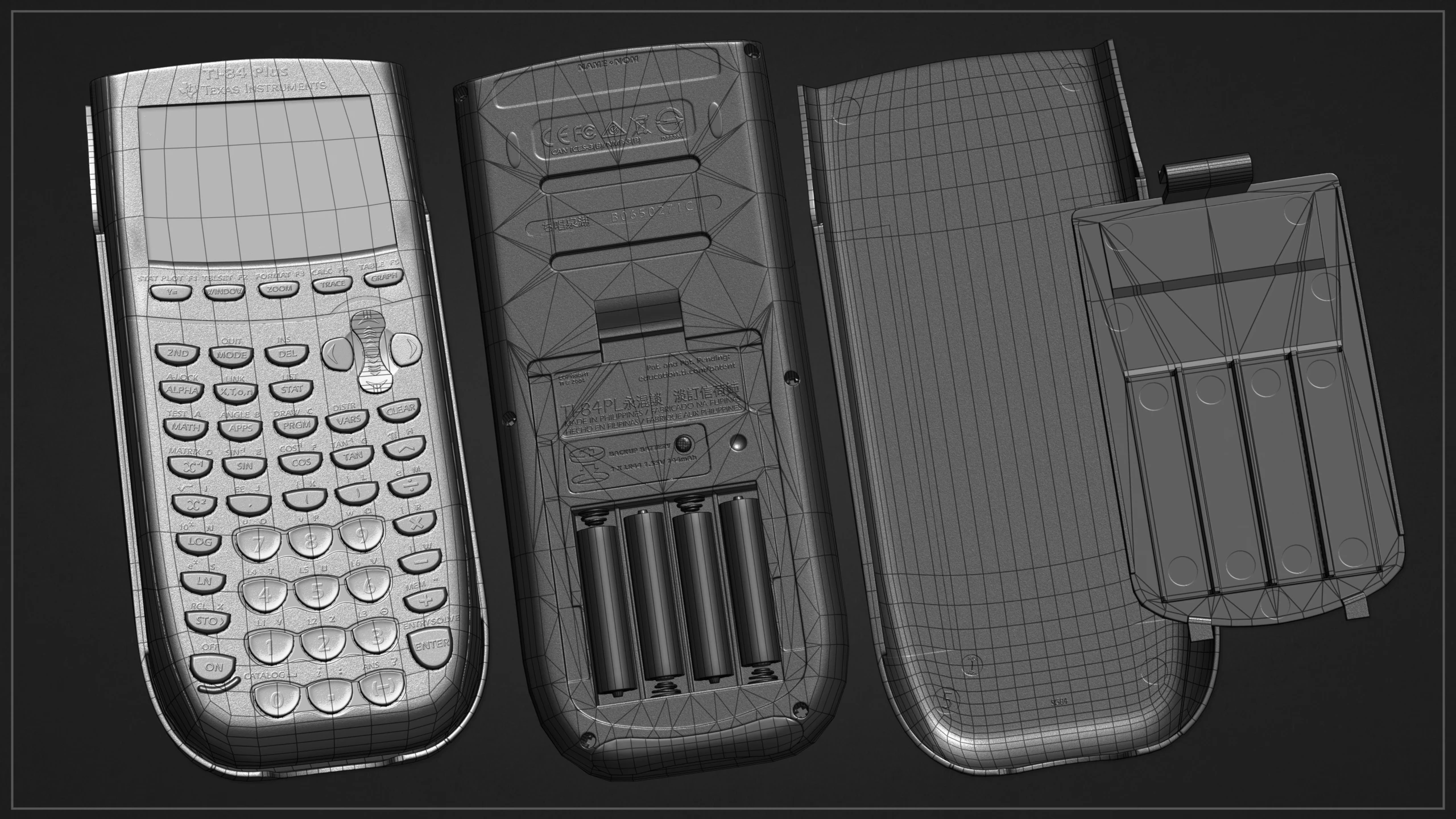 TI-84 calculator wireframe view